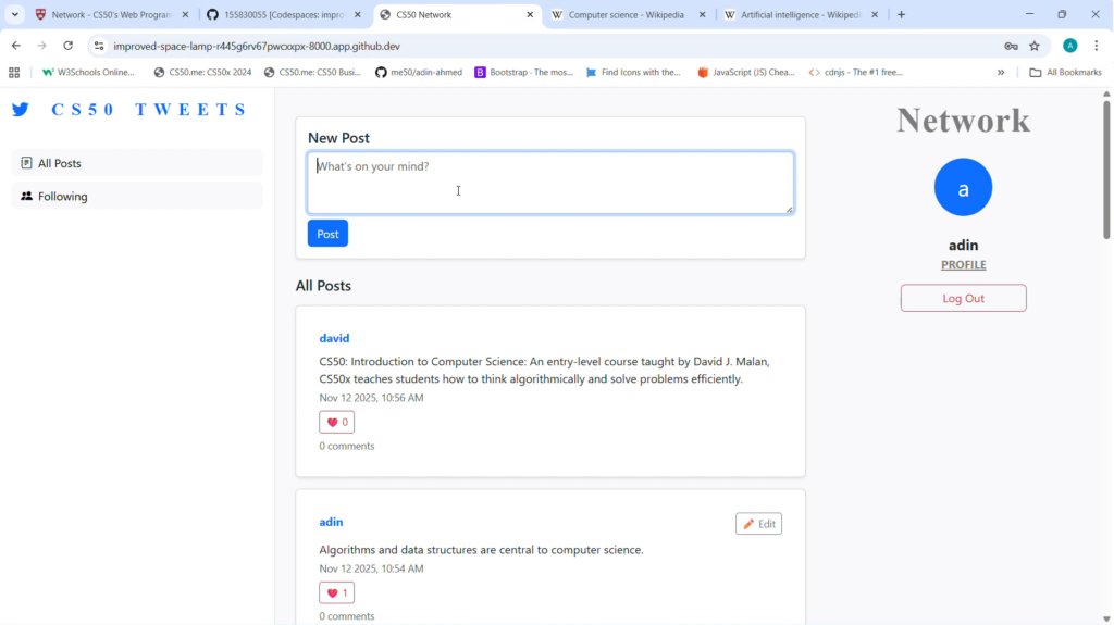 Twitter-like - Project Screenshot